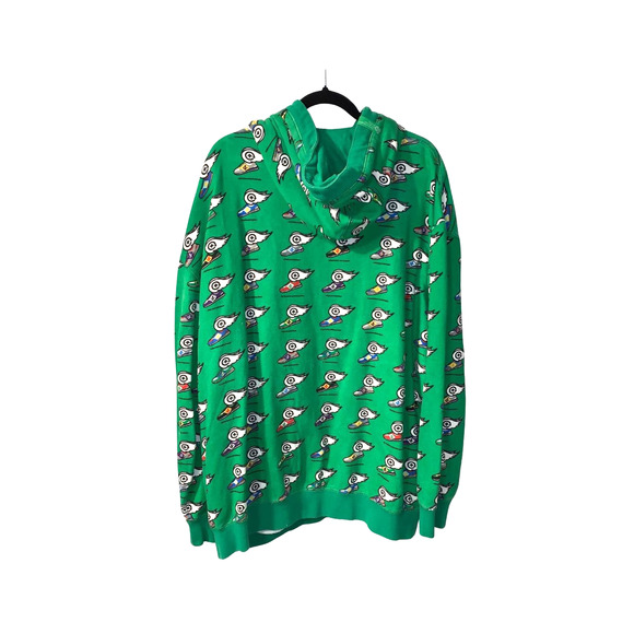 LRG Men's Flying Sneakers Hoodie Size 4XL Green Cotton Streetwear AOP Casual - Picture 2 of 7